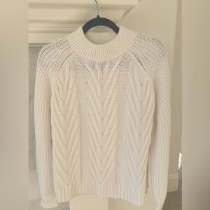 NWT • J Crew White Cable Knit Sweater
